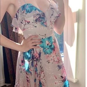 Lipsy London Cross Over Floral Lilac Dress